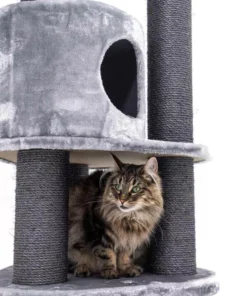 cat tree charlotte 180 – grey – 12cm post – with hammock