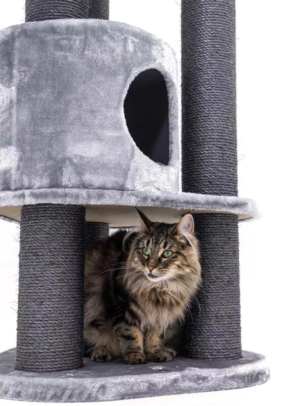 cat tree charlotte 180 – grey – 12cm post – with hammock