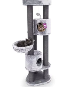 cat tree charlotte 180 – grey – 12cm post – with hammock