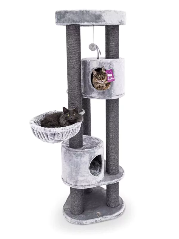 cat tree charlotte 180 – grey – 12cm post – with hammock